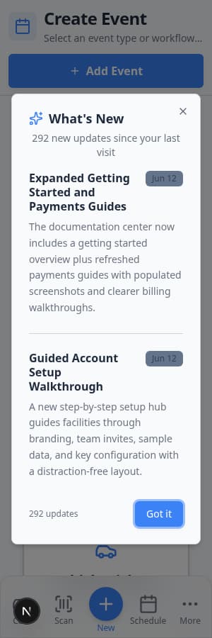 Dashboard sidebar with Setup Guide menu item visible among other navigation links