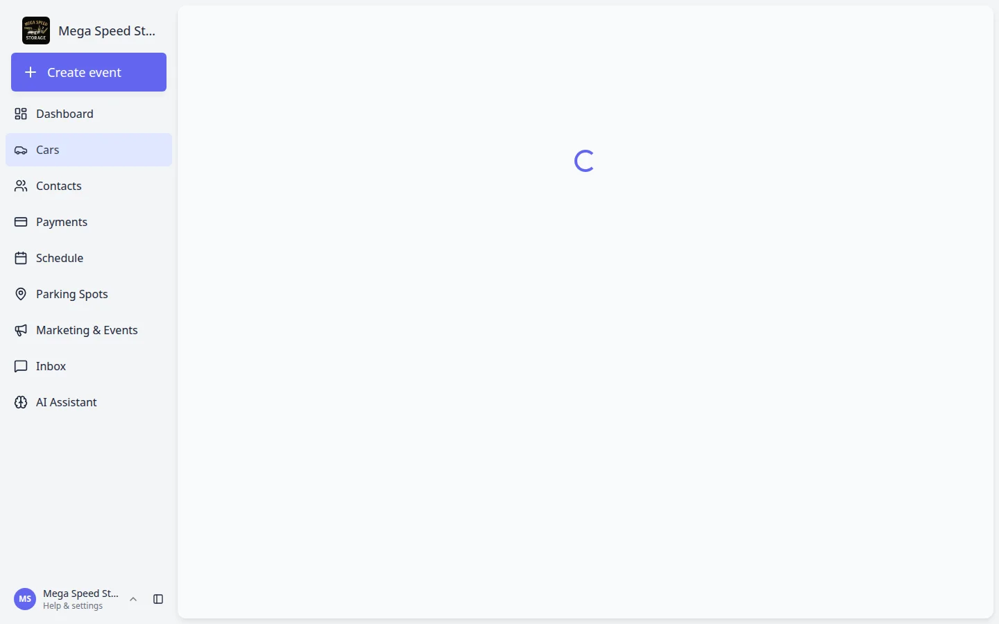 Parking Location dialog with a vendor selected in the Location field and Send to vendor button at the bottom