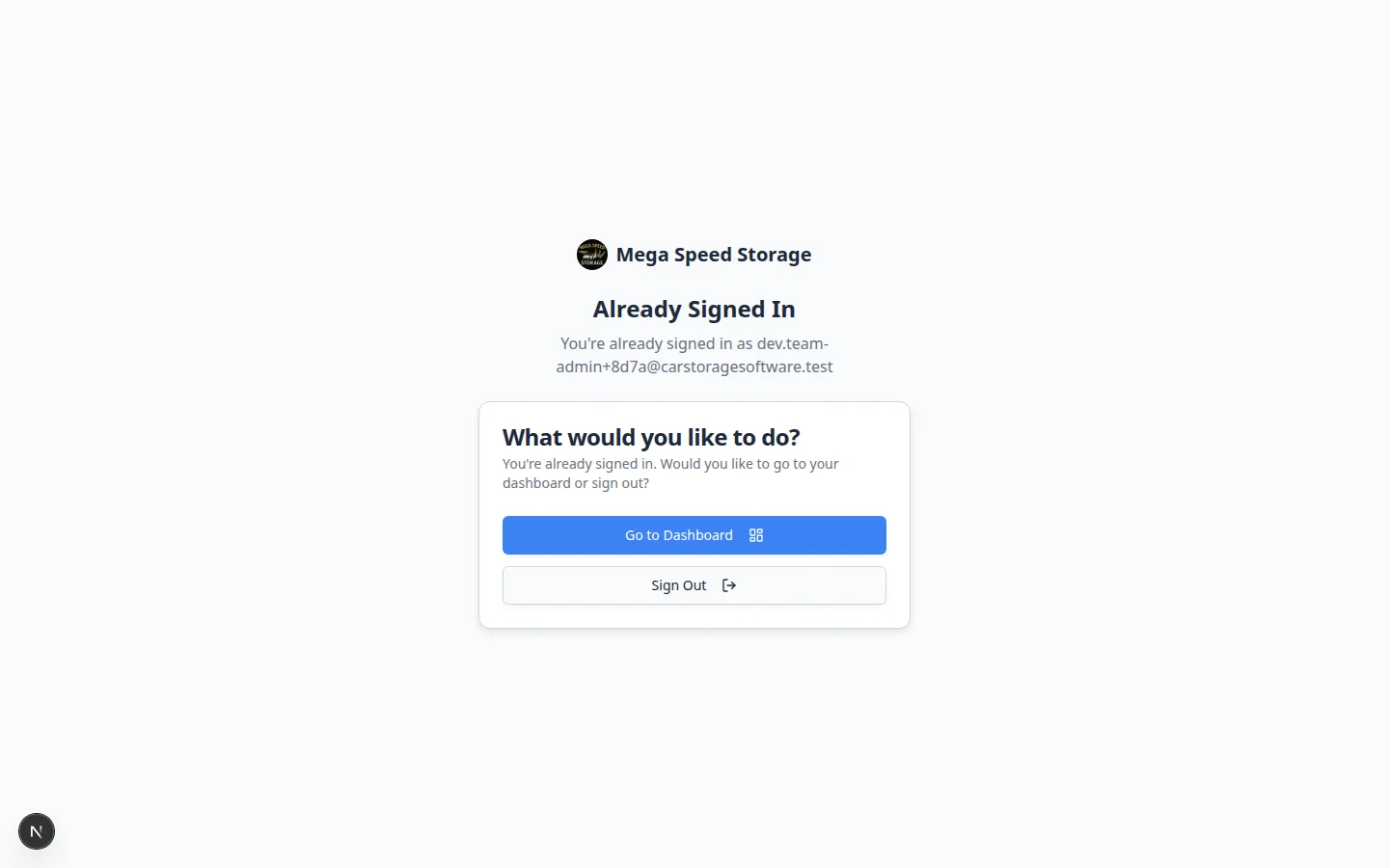 Customer sign-in page showing facility branding and a field to enter email address for portal access