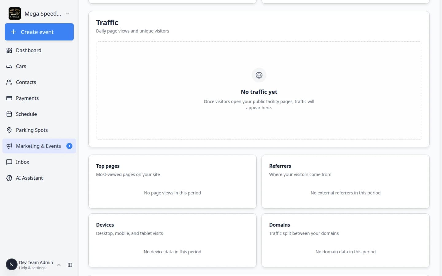 Google Analytics setup card on the Website tab with a measurement ID field and Save button