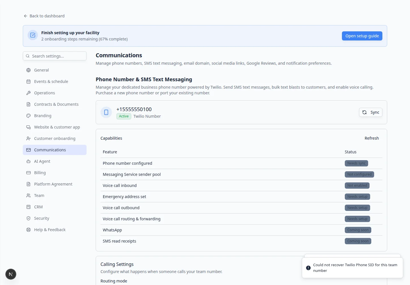 Communications settings scrolled to Google Reviews section